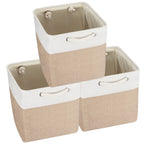 Contenedor de Almacenamiento Plegable con Asas, Cesta de Tela para Organizar Estantes, Gabinetes y Armarios; Robusto y Ligero para la Organización del Hogar, Cestas para Estantes