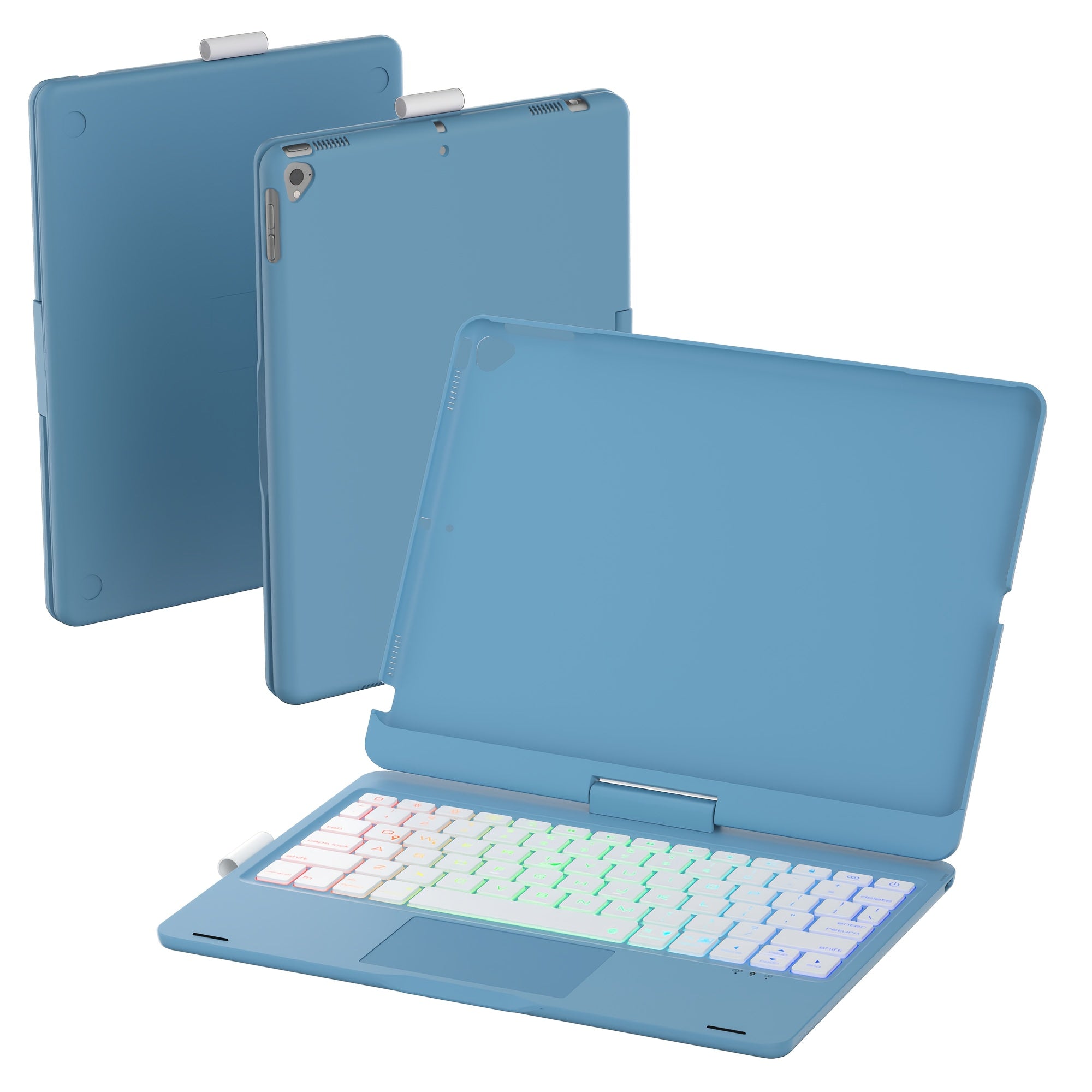 Funda con teclado giratorio para iPad para escritura, estudio y trabajo móvil