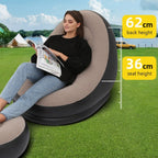 1 sofá inflable para exteriores con reposapiés/1 reposapiés, sofá inflable portátil, inflado rápido, plegable y ligero, adecuado para camping, playa, piscina