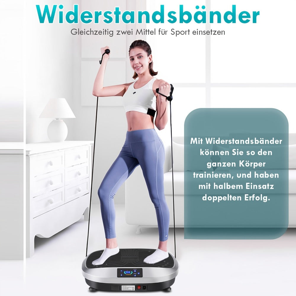 Placa de vibración inteligente con control remoto, 120 niveles de masaje electromagnético, motor silencioso, ejercicio para la pérdida de peso de todo el cuerpo, capacidad de carga máxima de 120 kg, adecuada para fitness en casa, sin batería