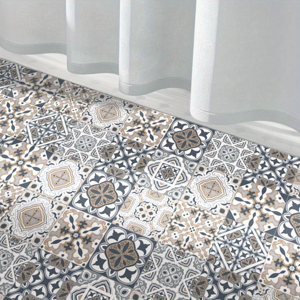 10 piezas, Pegatinas de Azulejos Impermeables para Baño, Inodoro y Sala de Estar - Antideslizantes, Autoadhesivas, Resistentes al Aceite y Fáciles de Colocar - Ideales para Crear un Suelo Elegante y Duradero