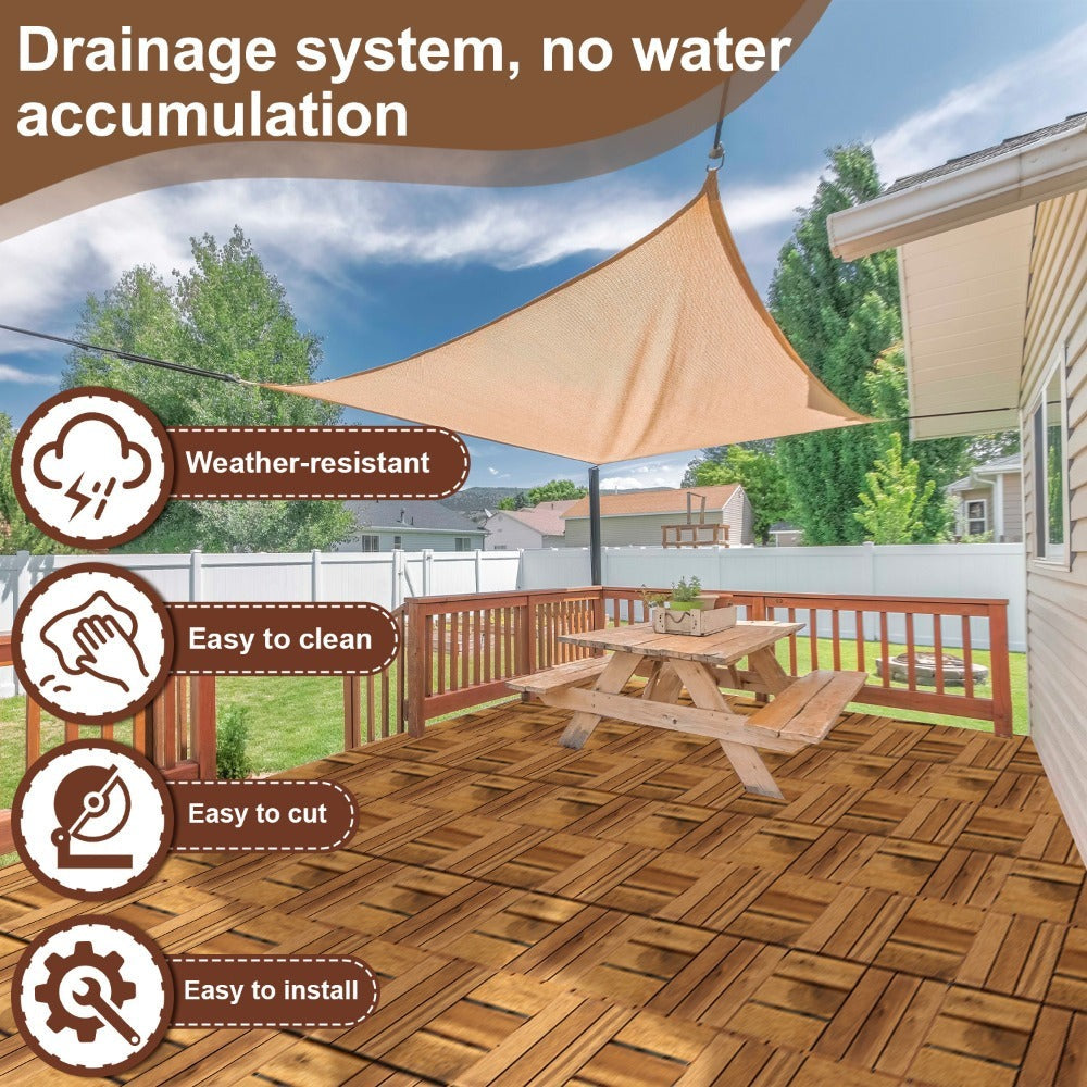 11-55 Piezas de Baldosas de Madera de Acacia Entrelazadas - Baldosas de Terraza DIY Antideslizantes para Exterior/Interior, Adecuadas para Patio, Balcón, Jardín - Revestimiento de Compuesto de Madera-Plástico (WPC) Resistente a la Intemperie, Fácil Instal