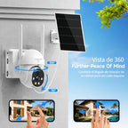 XIAOVV Cámara de Seguridad Inalámbrica Solar 4G LTE con Visión Nocturna a Color, Comunicación Bidireccional, Detección de Movimiento, 2MP, Incluye Tarjeta SIM, Alta Definición PTZ Monitorización por Panel Solar, PlR Detector de Mociones, Notificaciones y