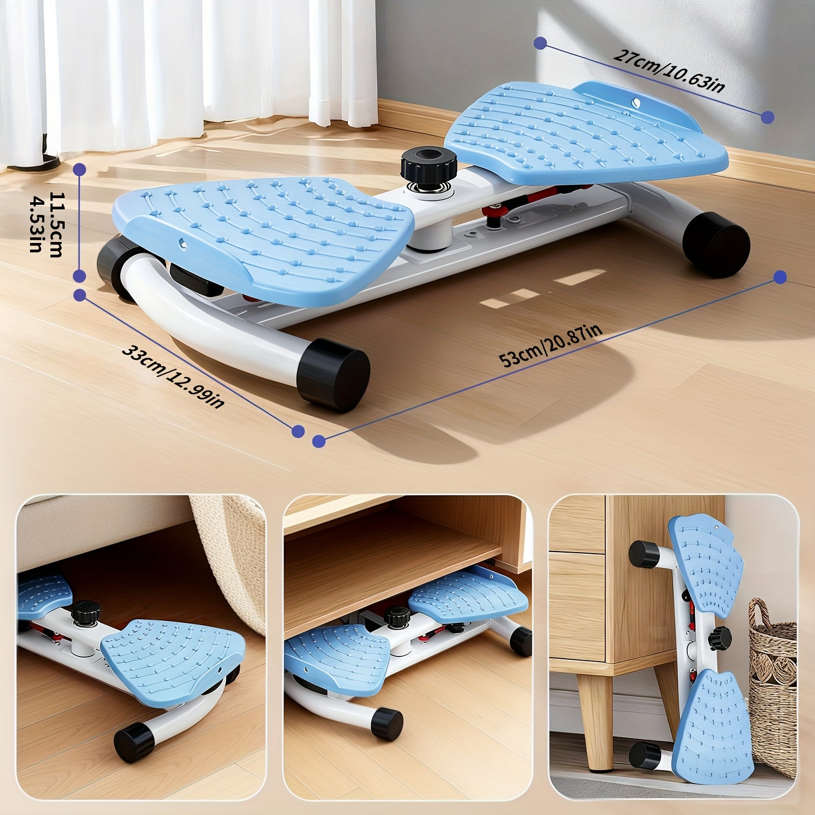 Tabla de torsión de cintura, tabla de torsión para ejercicio, máquina de ejercicio de torsión de cintura, herramienta de fitness de torsión de cintura, diseño de masaje de pies, tabla de 53.01 cm con dos cuerdas de 76.2 cm de largo, adecuada para gimnasio