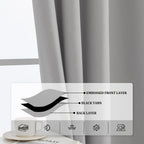 Cortinas opacas YSTYLE 2, método de colgante perforado, protección solar, protección de la privacidad, aislamiento térmico, reducción de ruido, adecuadas para diversas decoraciones de interiores como dormitorios, salas de estar y restaurantes