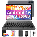 Cámara de seguridad | Tableta Android con sistema Android 16, tableta de 12 pulgadas con teclado, 24 GB (8 GB + 16 GB) RAM + 256 GB ROM, cámara
