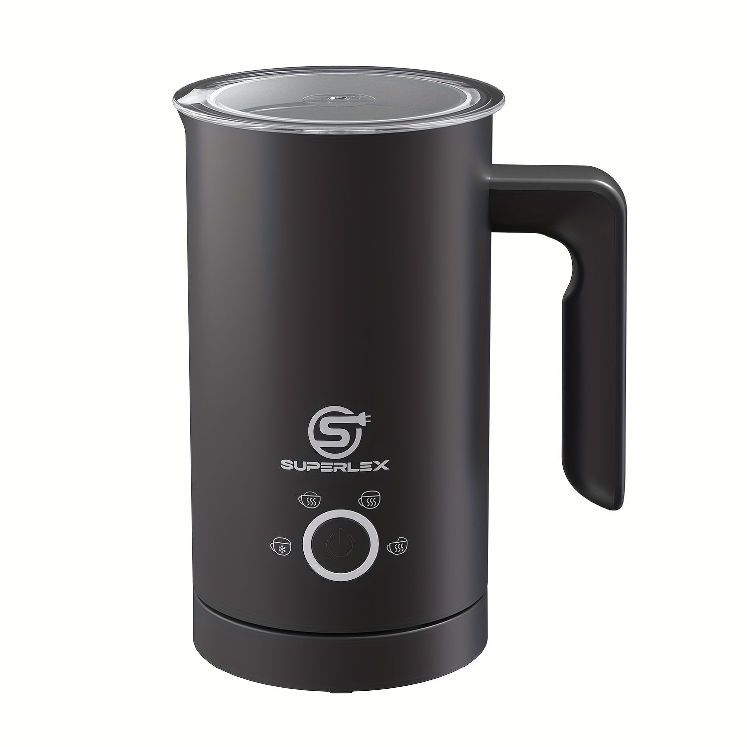 SUPERLEX Espumador de Leche Automático de 500 W con Función de Calentamiento - Espumador de Leche Eléctrico para Capuchino y Latte, Capacidad de 300 ml, Cámara Interior de Acero Inoxidable, Compacto