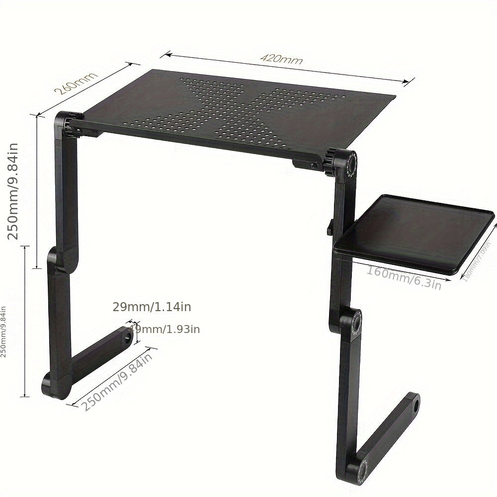 Mesas para portátil | Escritorio de cama de aleación de aluminio, mesa plegable para computadora portátil, estante de pie ajustable, rejilla de