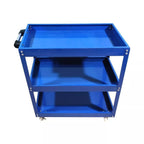 Almacenamiento de herramientas, carrito de garaje resistente, taller, estante de ruedas de 3 niveles, azul, estantes utilitarios