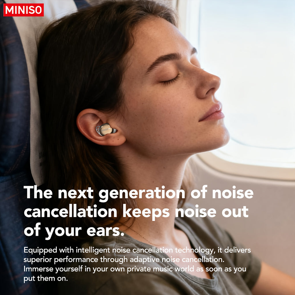 Auriculares Bluetooth | MINISO Auriculares con Traducción AI | Inalámbricos 6.0, Carga Rápida Tipo-C, 60 Horas de Reproducción, Conexión Estable