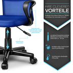Silla de Oficina TRESKO® con Reposabrazos, Altura Ajustable Continua | Silla Giratoria de Malla Transpirable | Silla de Escritorio con Ruedas de Plástico Ligeras, Superficie Acolchada, Ajuste Ergonómico | Silla de Ordenador Ideal para Oficina en Casa, Hab