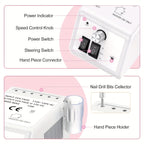Torno Eléctrico para Uñas de 20000 RPM, Lima de Uñas, Set de Uñas Acrílicas para Manicura, Removedor de Esmalte de Uñas en Gel con 1 Paquete de Bandas de Lijado, Aleación de Aluminio