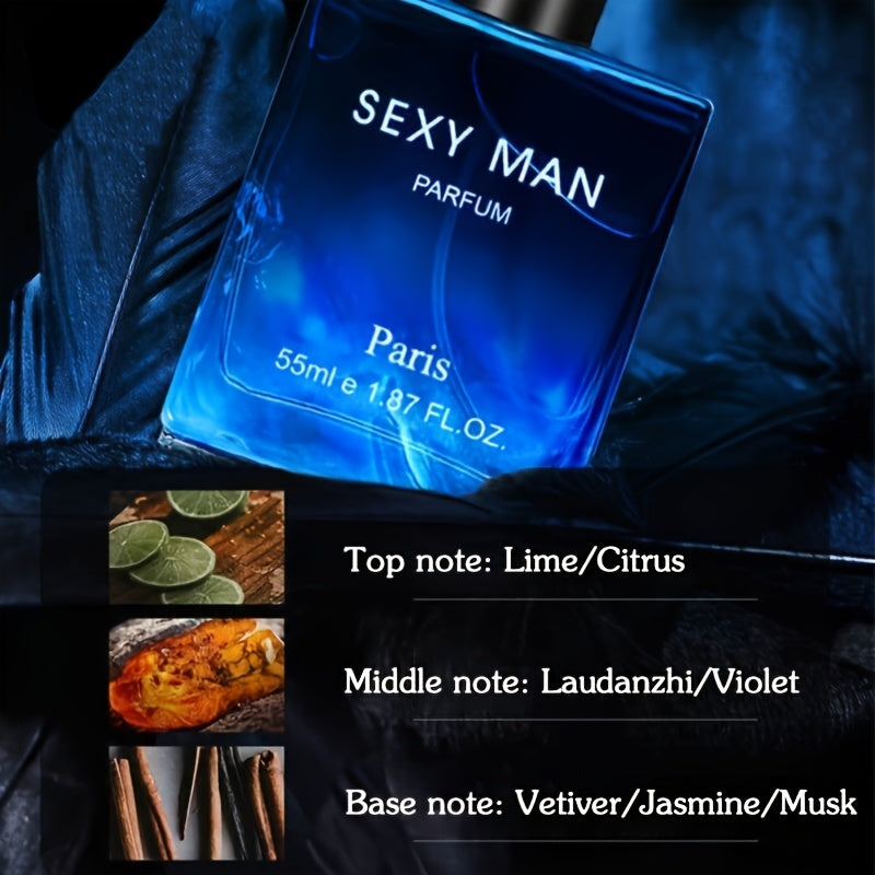 Set de Perfume para Hombre de 2 Unidades, Gran Capacidad de 5.24 FL.OZ, 2 Opciones (Negro y Azul) | Sexy Man Eau De Parfum, Fragancia Fresca, Amaderada y Oriental, Fresca y Sofisticada | Ideal para Regalos de Vacaciones y Uso Personal