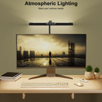 Lámpara de escritorio LED de sobremesa de 24 W, súper brillante y regulable, 1500 lúmenes, para el hogar y la oficina, con luz ambiental, lámpara de luz diurna, lámpara de pinza con barra de luz giratoria, lámpara de oficina