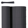 Sekey PVC Jardinera Reforzada, Pantalla de Privacidad Duradera para Balcón Terraza, Valla de Madera Plástica Resistente a la Intemperie con Bridas, Protección contra el Viento Exterior Resistente a los Rayos UV