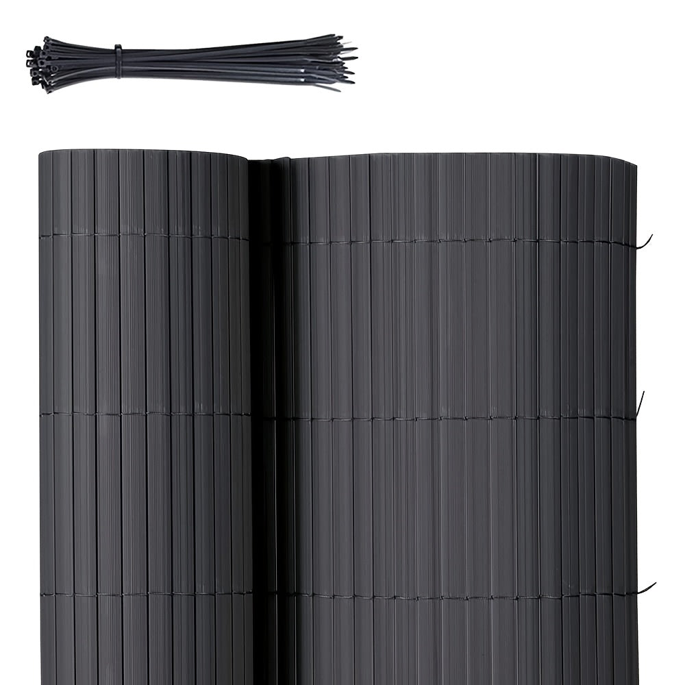 Sekey PVC Jardinera Reforzada, Pantalla de Privacidad Duradera para Balcón Terraza, Valla de Madera Plástica Resistente a la Intemperie con Bridas, Protección contra el Viento Exterior Resistente a los Rayos UV