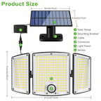 Luz solar LED con sensor de movimiento 4pcs | Para jardín, patio, garaje y seguridad exterior