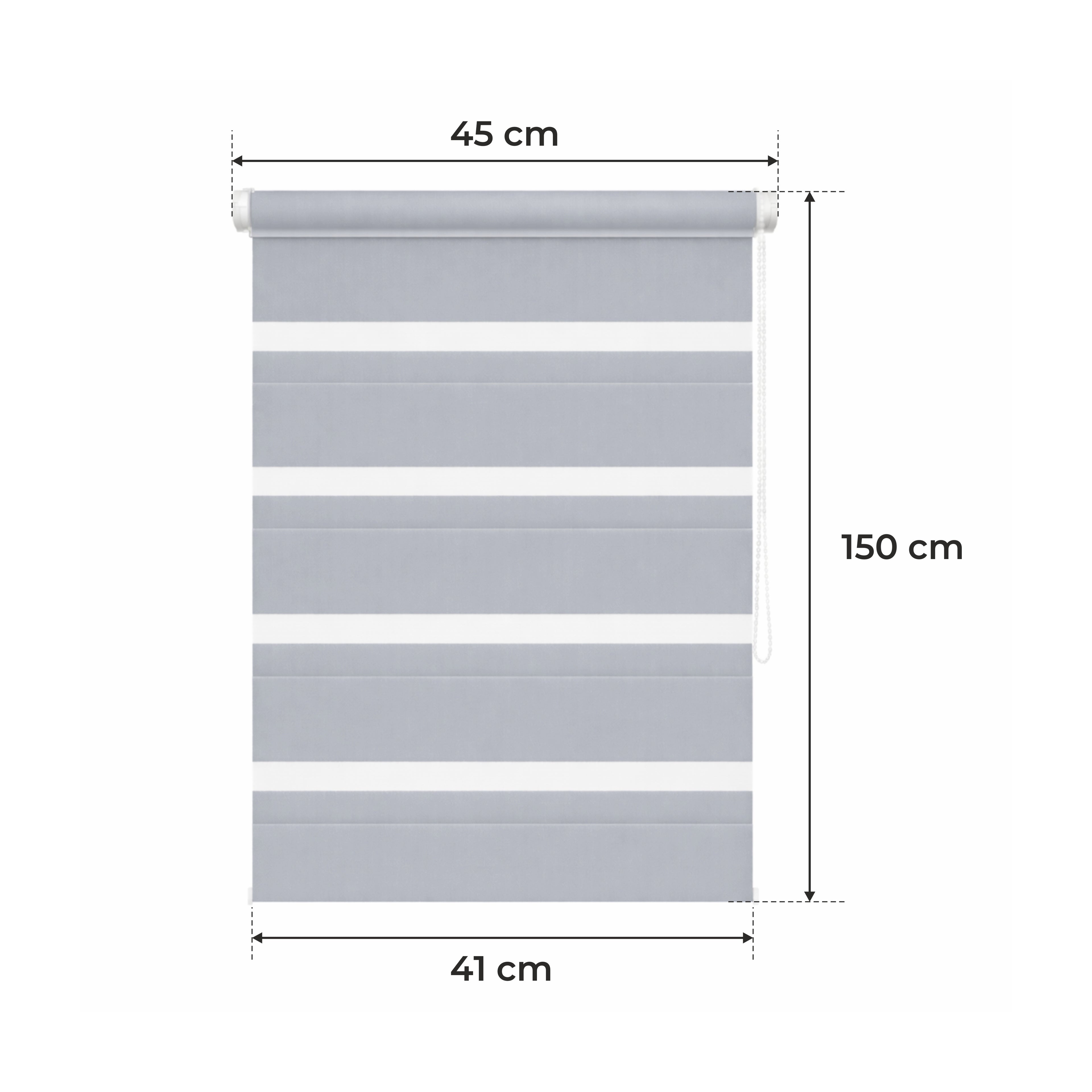 Persiana Día y Noche - Gris Claro - 32 Tamaños - BOJANEK Día y Noche - Instalación No Invasiva, Sin Necesidad de Taladrar, Ajuste por Cadena, Soportes Ajustables para Diferentes Grosos de Ventanas, Diseño Moderno, Protección de Luz y Privacidad, Perfecta