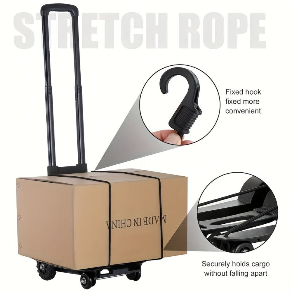 Carro Plegable de Alta Resistencia con Mango Antideslizante y Ruedas Amortiguadoras - Capacidad 77.11 KG, Estructura de Metal Aleado, Agarres de Goma Antideslizantes, Diseño Compacto para Mudanzas, Almacén, Viajes, Equipaje - Ideal para Hogar, Oficina, Us
