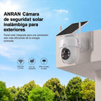 ANRAN Cámara de exterior inalámbrica de 3MP con batería de respaldo, visión nocturna a color, detección humana y audio bidireccional, alarma de sirena, adecuada para vigilancia empresarial, almacenamiento en la nube/SD, compatible con Alexa