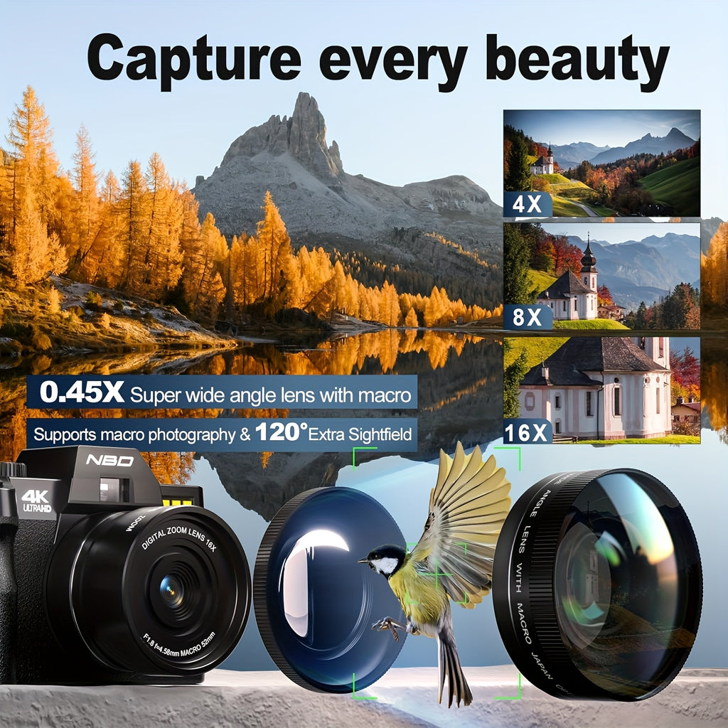 Cámara digital 4K | Fotografía vlogging viajes y creación de contenido