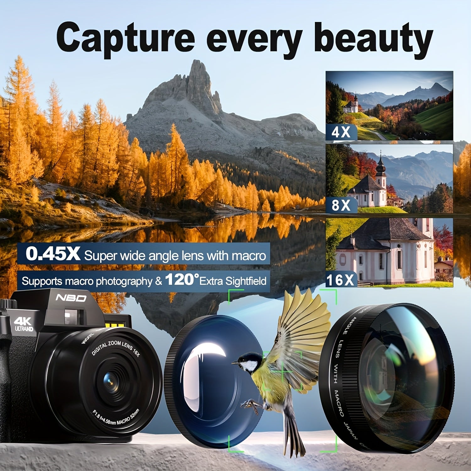 Cámara digital 4K | Fotografía vlogging viajes y creación de contenido