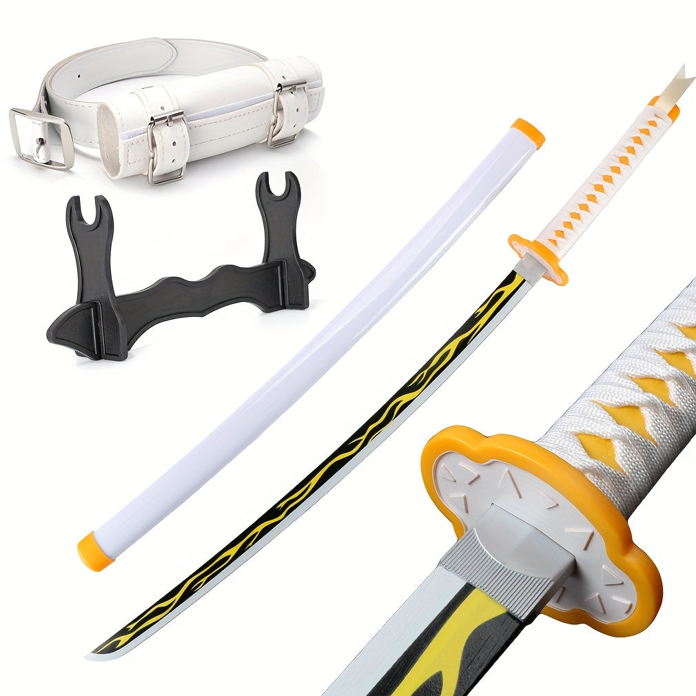 Espadas de samurái japonesas katana de 104.14 cm, múltiples estilos, hojas de madera no afiladas, con cinturones y fundas, regalo de Navidad, accesorios de cosplay para Halloween