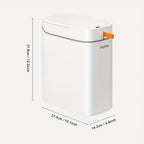 Cubo de basura de 14 litros/13.25 L con sensor sin contacto y tapa - Papelera de residuos activada por movimiento sin manos, funcionamiento higiénico adecuado para baño, dormitorio, oficina, hogar, cubo de plástico rectangular compacto para espacios peque