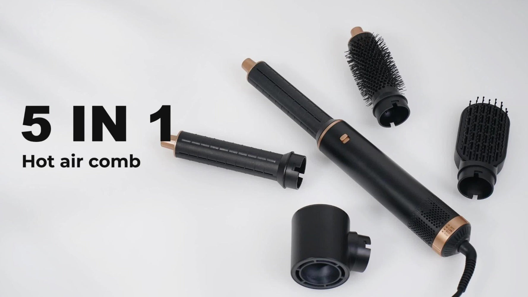 Kit de secador de pelo UKLISS 5 en 1, 1000W, con difusor, rizador automático, alisado y peinado, secador de pelo para baño, cepillo térmico de aire desmontable, rizador de aire, envolvente para rizar, herramienta de alisado de cabello, regalo de San Valen