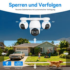 Cámara de Seguridad Inteligente para el Hogar V380MAX | Grabación de 8MP durante todo el día, compatible con Wi-Fi de 2.4GHz y 4G LTE, sistema de vigilancia inalámbrico con energía solar. Cuenta con rotación de 360°, visión nocturna a color, audio bidirec