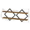 Juego de 2 Estantes de Madera Montados en la Pared - Estante de Almacenamiento Rústico Moderno de Doble Capa, Unidad de Estantería Vertical Ahorradora de Espacio Adecuada para Sala de Estar, Oficina, Dormitorio - Instalación, Madera