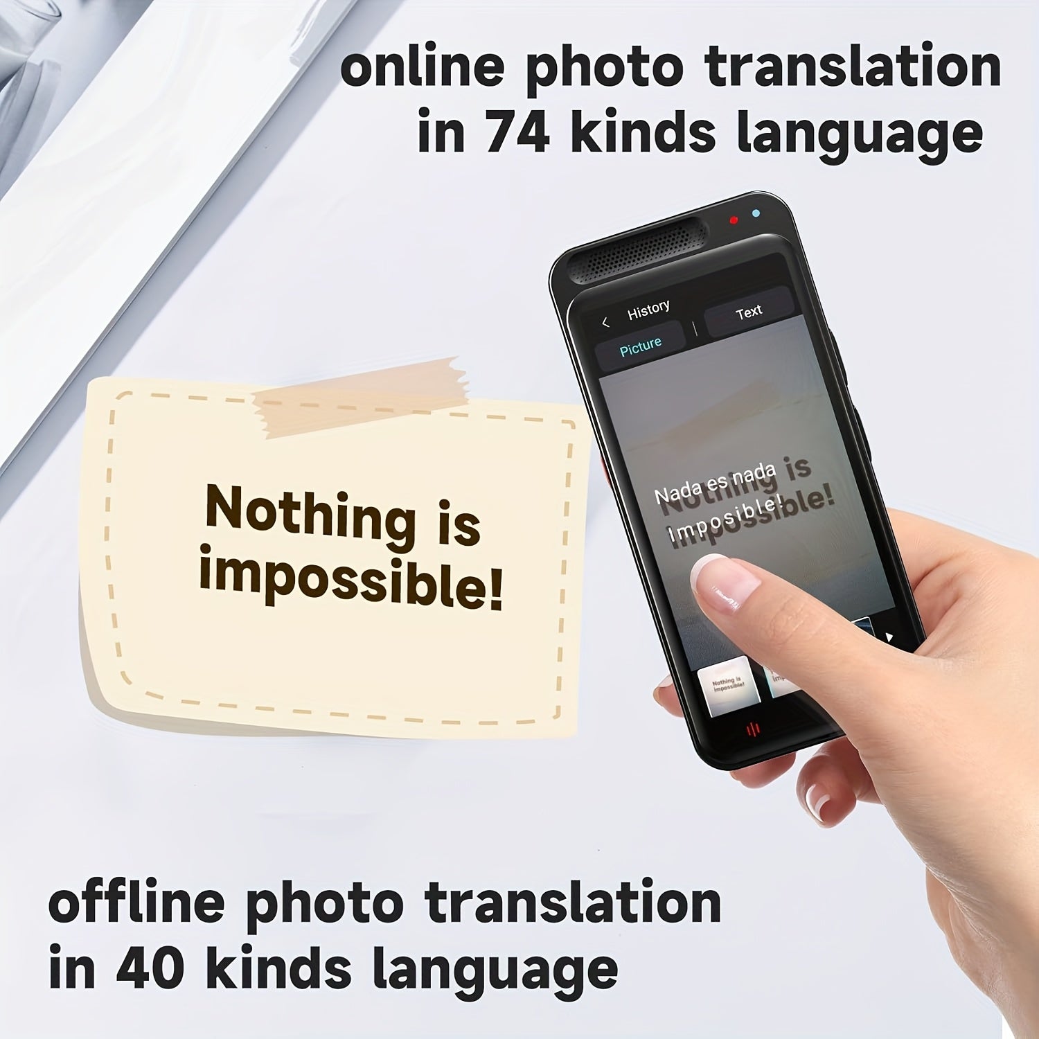 Traductor de voz bidireccional con IA portátil | Viajes, negocios y aprendizaje