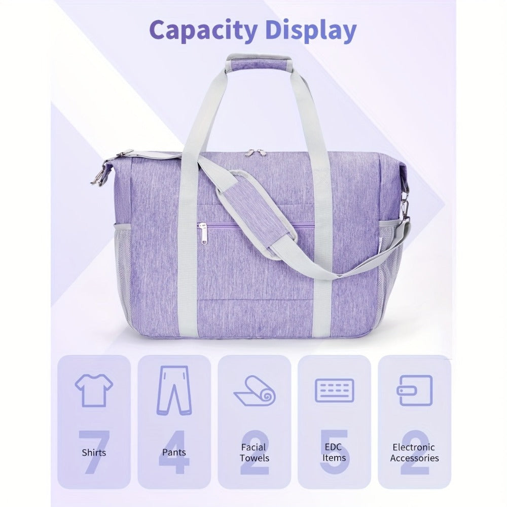 Bolso de mano plegable y ligero de 30L, aprobado por aerolíneas, 18x14x8 pulgadas, compatible con TSA, con bolsillo húmedo, para viajes nocturnos y gimnasio (esencial de viaje unisex 2026)
