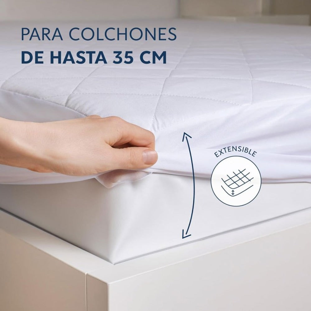 Protector De Colchón, Funda De Colchón Grande De Varios Tamaños, Impermeable, Transpirable, Suave, Impresa, Lavable A Máquina, Blanco