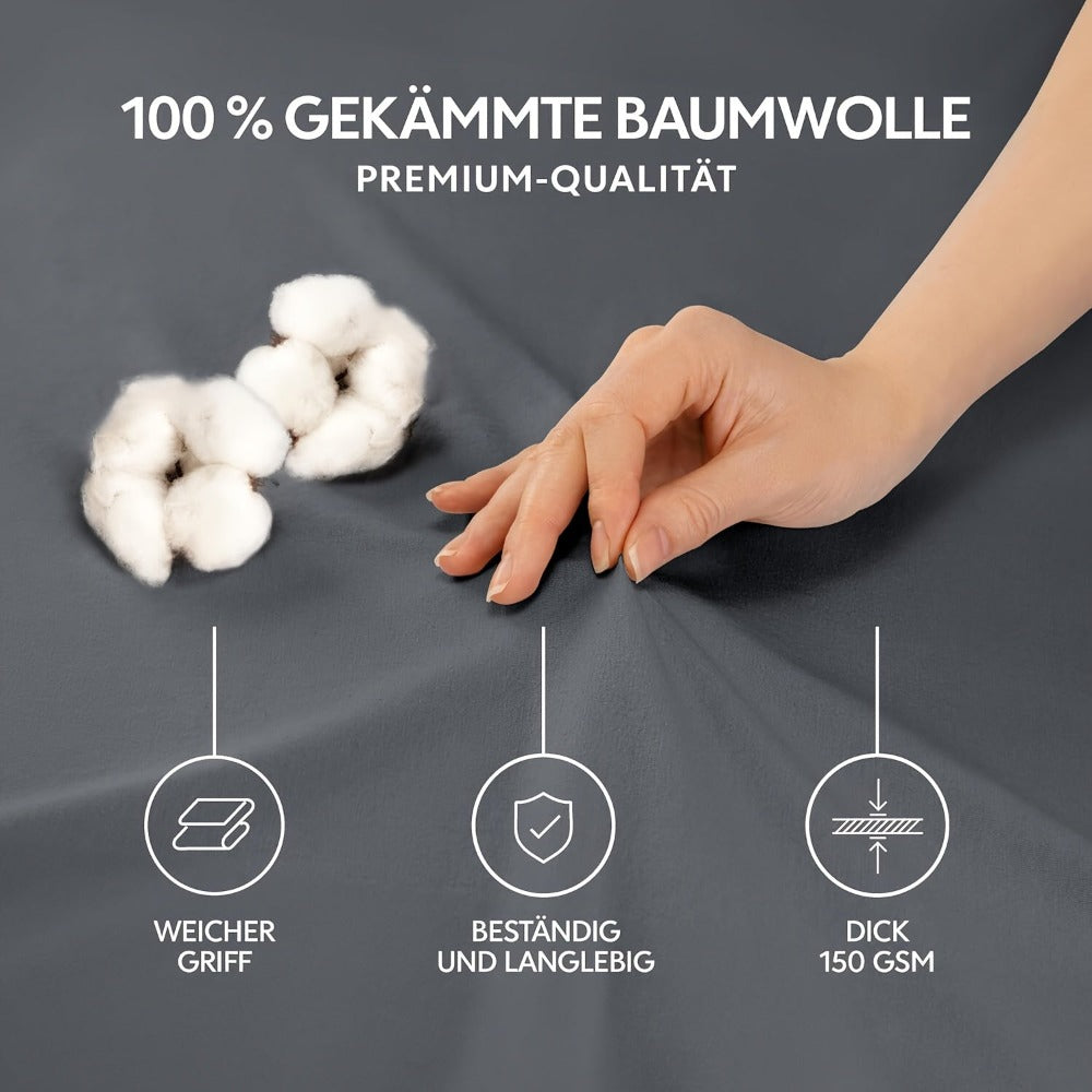 Sábana bajera ajustada de 1 pieza 100% algodón egipcio, diseño elástico en todo el contorno, color liso, apta para colchones de 90x200 a 200x220 cm, transpirable, lavable, de cobertura total, sábana perfectamente ajustada