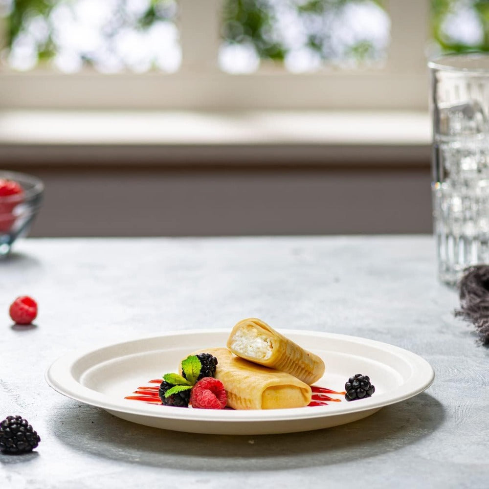 Platos de Papel de Fibra de Caña de Azúcar | Platos Especiales para Pastel de Cumpleaños | Platos para Desayuno y Cena | Platos para Barbacoa y Frutas | Platos para Ensaladas de Carne | Platos de Papel Engrosados Resistentes al AceiteCumpleaños, Fiestas,