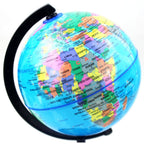 Globo Terráqueo en Español de 14 cm (Diámetro) – Esfera Giratoria Educativo y Decorativo, con Meridiano Graduado y Base Estable