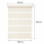 Cortina Opaca Día y Noche - BEIGE - 32 Tamaños - BOJANEK DÍA & NOCHE - No Invade la Ventana, Instalación Sin Taladrar, Regulación por Cadena, Soportes Ajustables para Diferentes Grosores de Ventana, Diseño Moderno, Protección Contra la Luz y la Privacidad