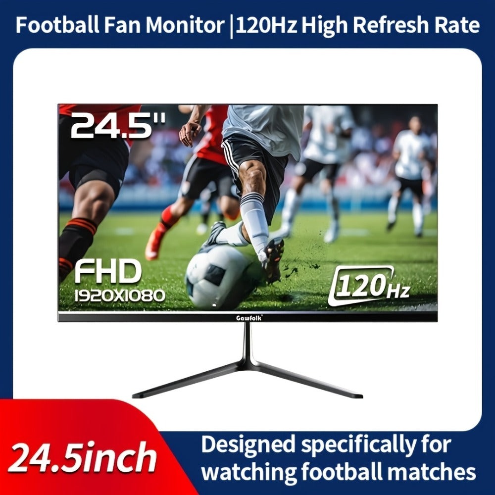Monitor Gaming Gawfolk de 24.5 pulgadas para PC, Curvo (3000R) 120Hz, Monitor para Visualización Deportiva con FHD 1080P 1Ms Sin Borde, 98% Srgb, Ángulo Amplio de 178°, HDTV, VGA