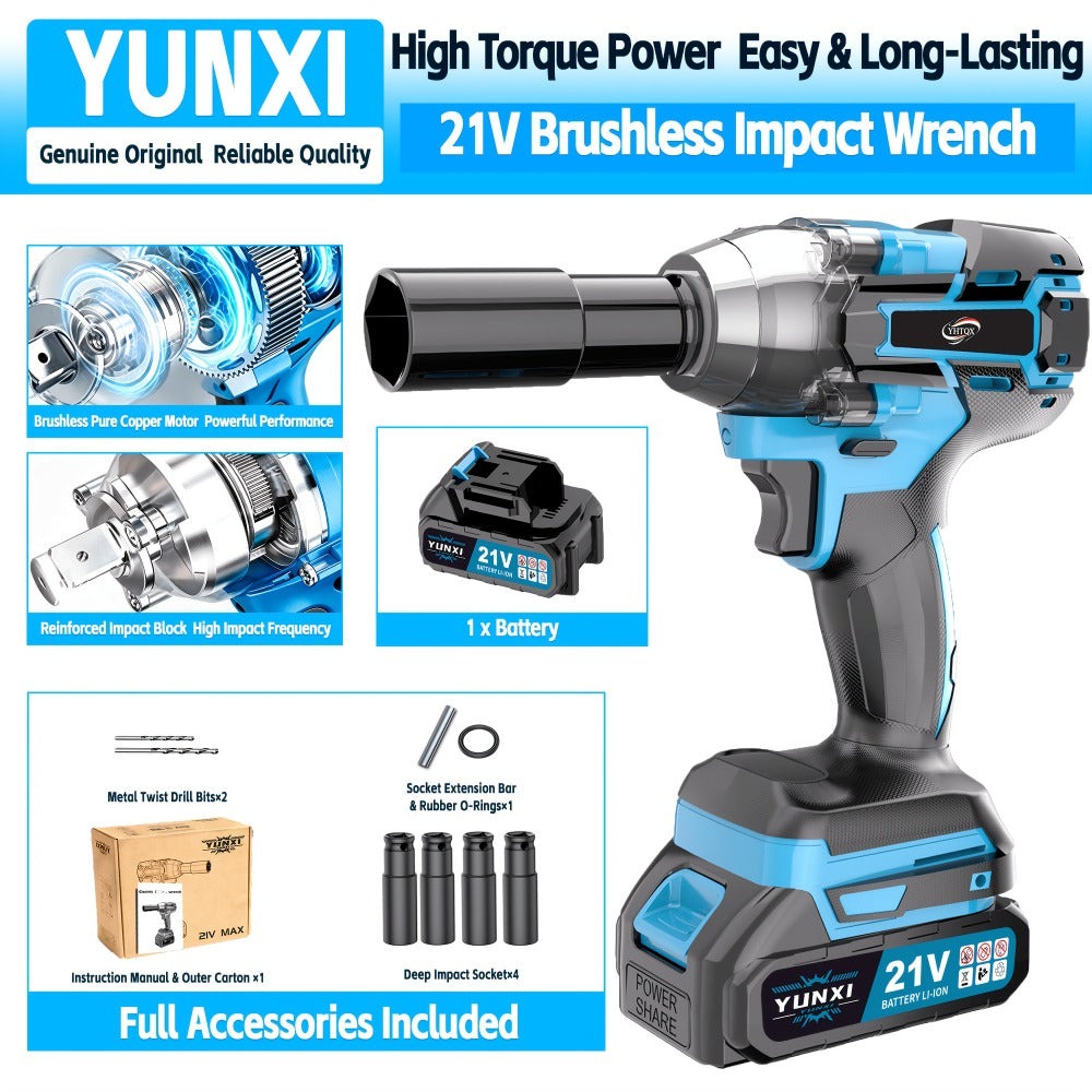 Llaves de impacto inalámbricas, Llaves de impacto de alto torque, Juegos de llaves inalámbricas, Equipadas con baterías, Baterías recargables. Brocas inalámbricas, Destornilladores compatibles con automóviles, Mecánicos de reparación de motocicletas, Entu