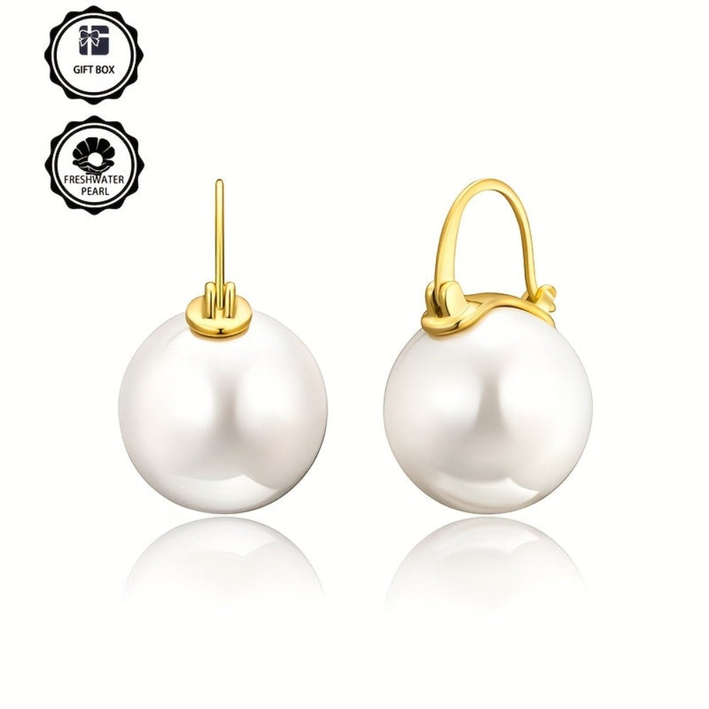 ARTPAGE Aretes de Perlas de Agua Dulce para Mujer con Incrustaciones de Perlas de Alta Calidad, Elegantes y Nobles, Regalo para Mujeres, Madre e Hija, Día de San Valentín, Día de la Madre, Cumpleaños, con Caja de Regalo