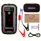 Arrancador de coche de 12V, arrancador de coche portátil, 9500A de pico, potenciador de batería de coche, banco de energía cargador de teléfono móvil, luz LED, pantalla digital LCD (apto para todos los motores de gasolina o diésel de 10.0L)