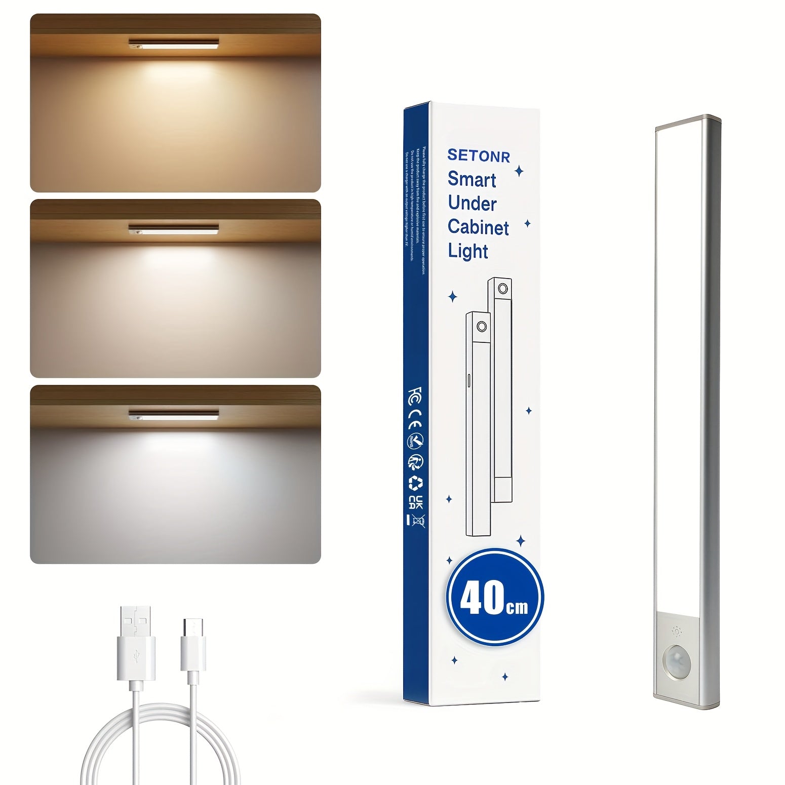 Luz LED recargable con sensor inalámbrico | Armario cocina escalera y dormitorio