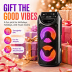 Sistema de megafonía portátil con altavoz Bluetooth, máquina de karaoke para fiestas de jardín y festivales de verano, subwoofer TWS de doble graves, sistema de sonido de megafonía sin varillas de alta resistencia para acampada y vacaciones al aire libre