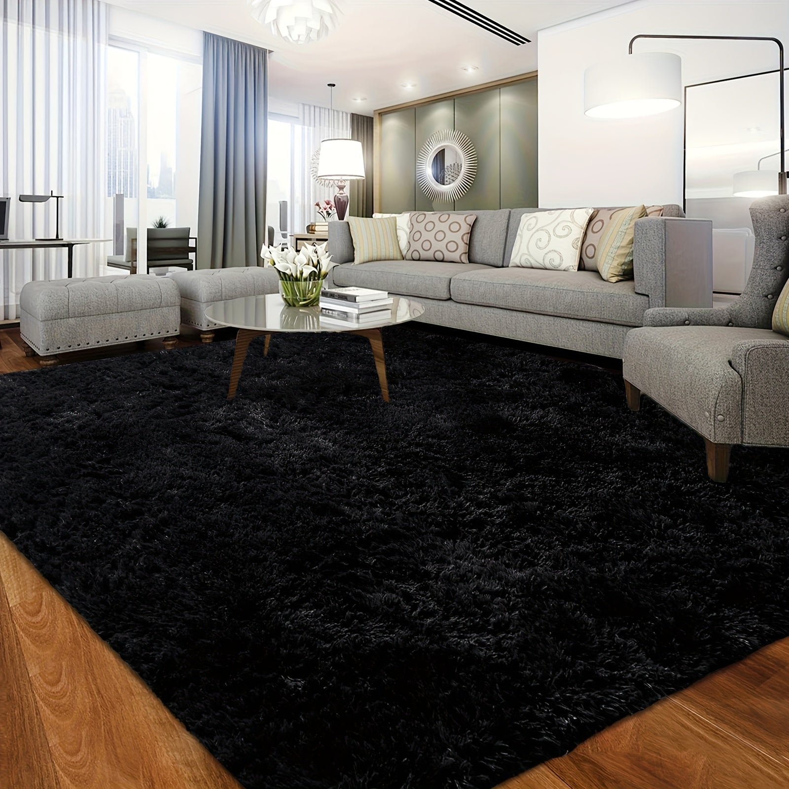 Alfombra para Sala, Alfombra Peluda para Dormitorio, Decoración del Hogar Alfombra Grande, Alfombra Súper Esponjosa y Aterciopelada para Dormitorio, Alfombra Aterciopelada para Decorar Sala de Juegos, Estudio, Alfombra Interior Súper Suave y Cálida, Regal