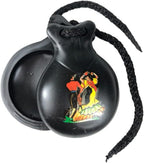 Castañuela española souvenir, color negro con dibujos típicos españoles.