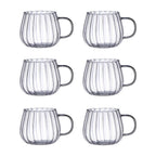 Almacén local, juego de 4/6 tazas de vidrio de borosilicato con asas en forma de calabaza, aptas para té, café, desayuno de avena, leche, zumo, bebidas frías, etc. Ligeras y duraderas, resistentes al frío y al calor.