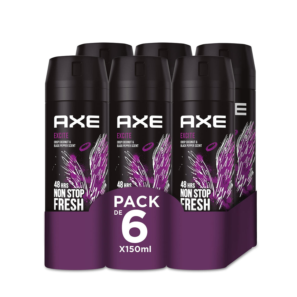 Axe Desodorante en Aerosol para Hombre Bodyspray Excite 150ml - Pack de 6
