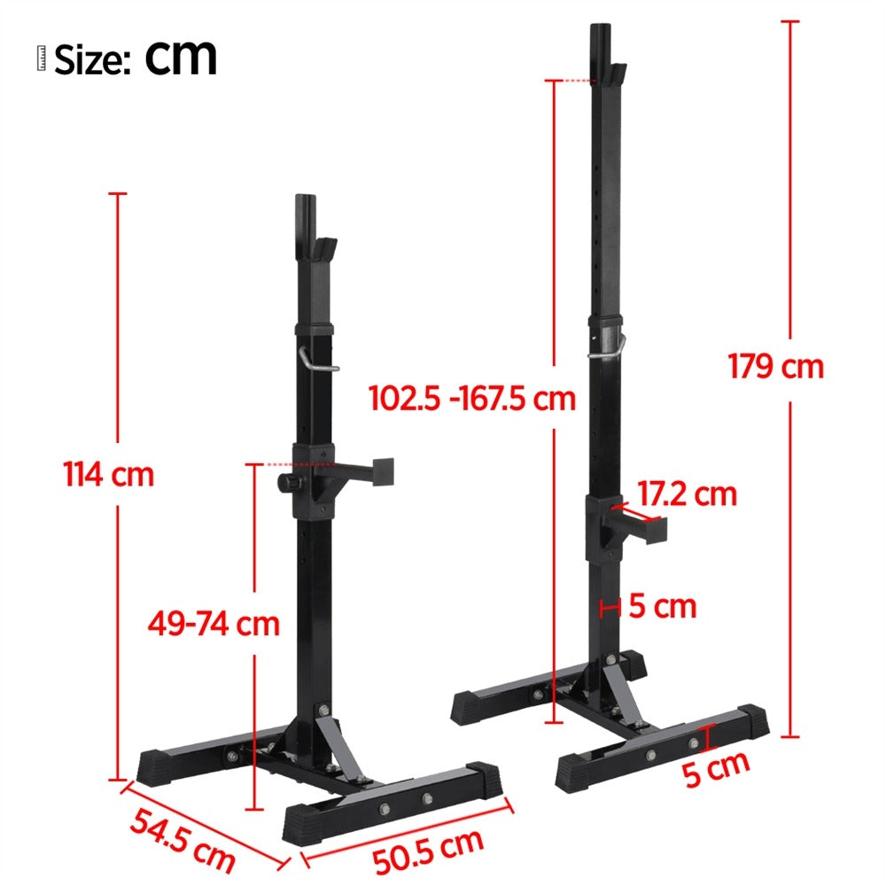 Costoffs Soporte Ajustable para Mancuernas, Estante para Barra, Rack de Levantamiento de Pesas de Metal con Capacidad de 250 kg, Soporte para Sentadillas