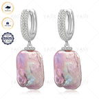 YAMI Aretes para Mujer: Perlas Barrocas Blancas/Rosas, Aretes Hipoalergénicos, Aretes de Gancho de Perlas Cultivadas Naturales de Plata 925, Regalos de Joyería, Regalos de Cumpleaños, Regalos de Navidad